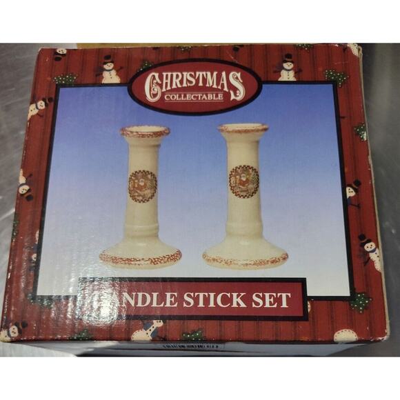 VTG Candlesticks 1997 Magic Creations Santas Workshop - Picture 2 of 4